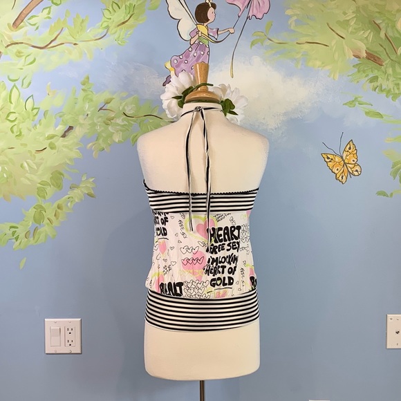 Glitter & Gloss Paris Graphic Halter Top size T2 - Picture 2 of 7